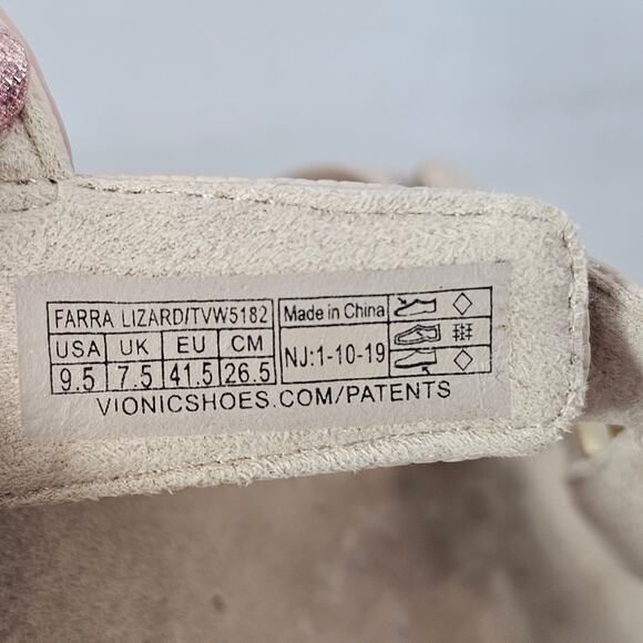 Vionic Farra Lizard Women's Sandals Pale Pink Size 9. 5 - Picture 4 of 9